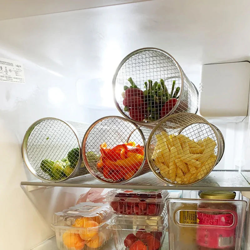 Rolling Stainless Steel Grill Basket Alvore