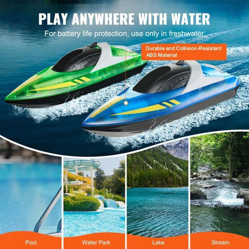 Dynamic Duo | Remote Control Boats with Dual Motors & LED Lights | Perfect for Racing and Water Adventures 1