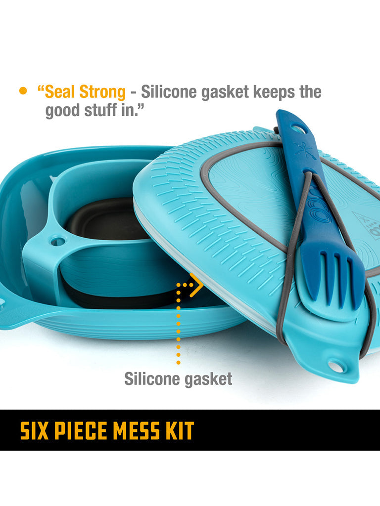 Eco-Friendly Mess Kit | 6-Piece Camping Set with Collapsible Cup | Durable and Microwave Safe for Outdoor Adventures 6