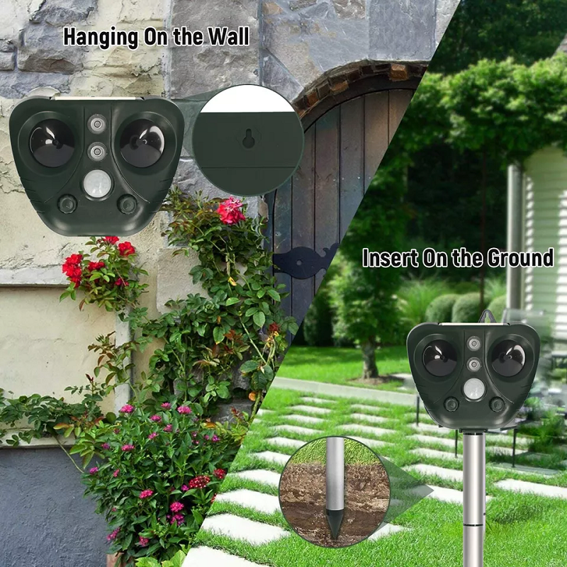 EcoGuard | Ultrasonic Bird Repeller with Solar Power & USB Charging | Humane Solution for Garden Protection 4