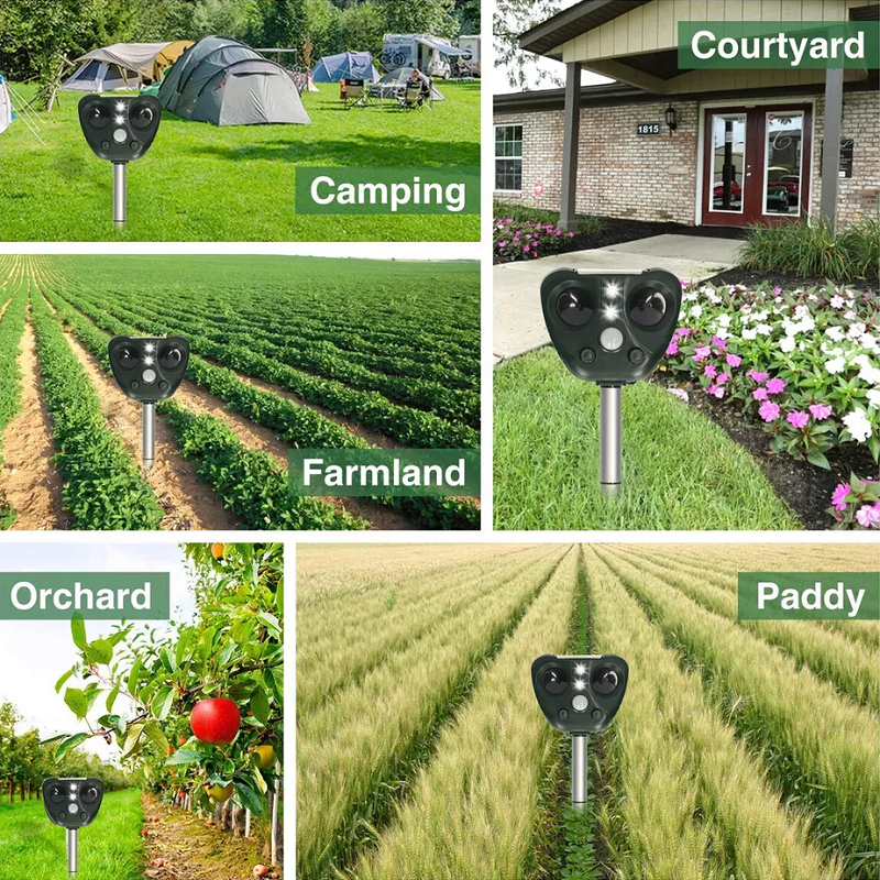 EcoGuard | Ultrasonic Bird Repeller with Solar Power & USB Charging | Humane Solution for Garden Protection 6