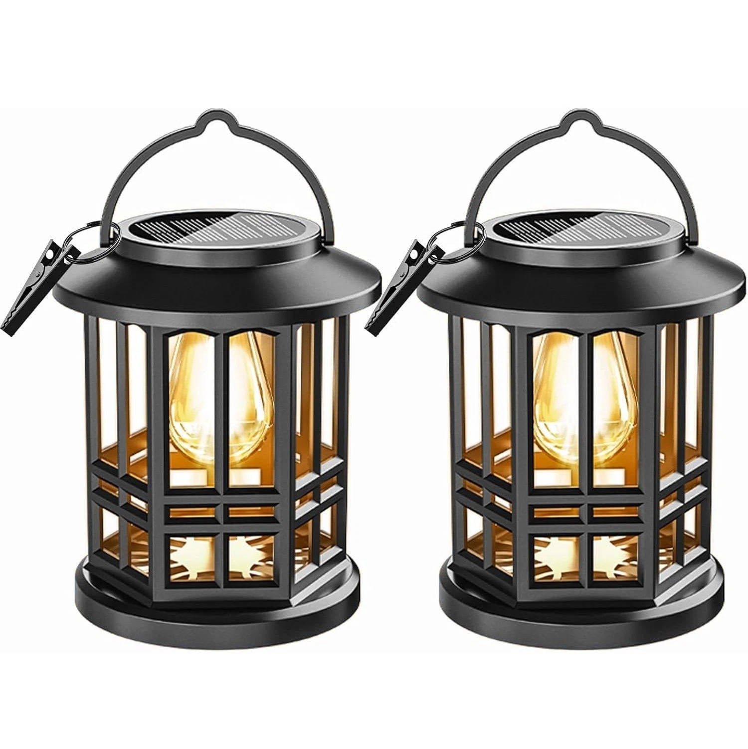 Elegant Solar Hanging Lanterns | Waterproof LED Lights with Dusk to Dawn Sensor | Cozy Ambiance for Outdoor Spaces 0