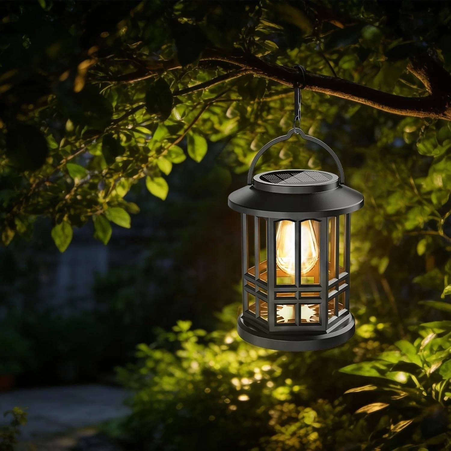 Elegant Solar Hanging Lanterns | Waterproof LED Lights with Dusk to Dawn Sensor | Cozy Ambiance for Outdoor Spaces 2