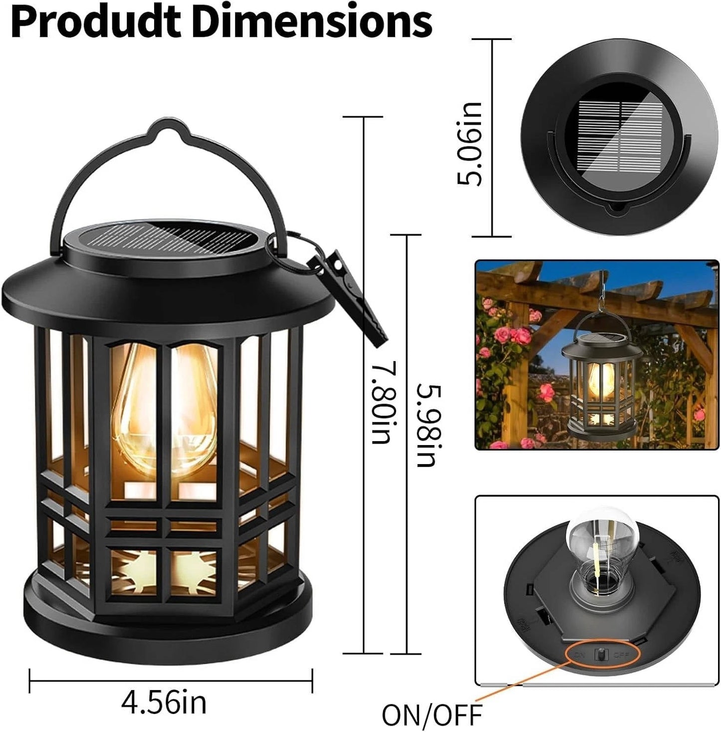Elegant Solar Hanging Lanterns | Waterproof LED Lights with Dusk to Dawn Sensor | Cozy Ambiance for Outdoor Spaces 4