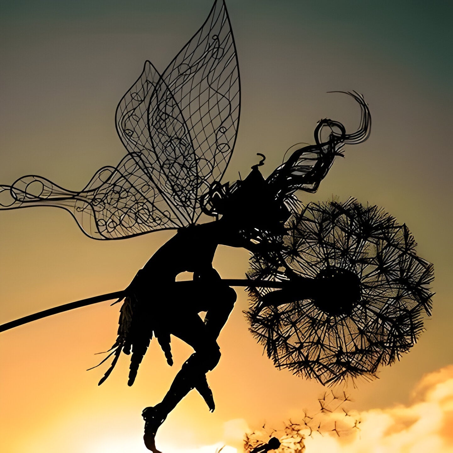 Enchanted Garden | Fairy Steel Garden Sculpture with Weather-Resistant Finish | Whimsical Outdoor Statue for Magical Decor 2