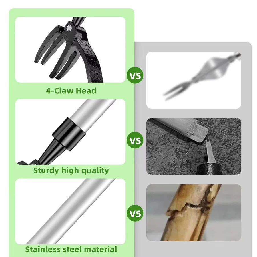 Garden Essentials | Weed Puller Tool with 4 Claw System | Ergonomic Design for Effortless Root Removal 6
