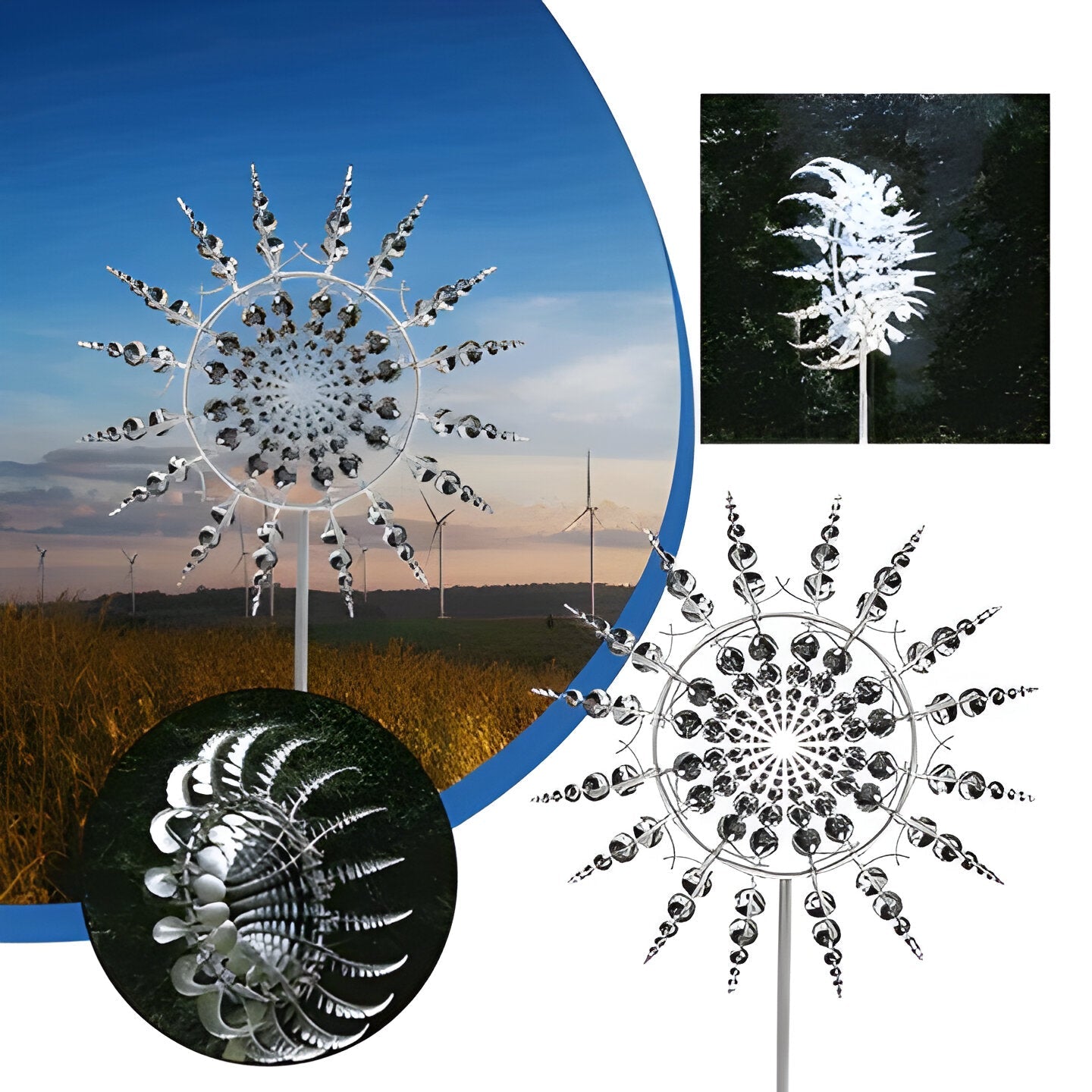 Kinetic Metal Wind Spinner with Dual Rotator Design | Eye-Catching Garden Decor for Dynamic Outdoor Beauty 2