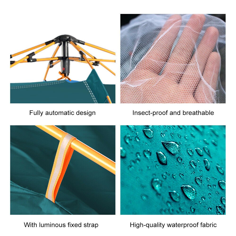 Outdoor Adventure | 2 Person Waterproof Pop-Up Camping Tent with Quick Setup | Lightweight and Compact for Easy Transport 3