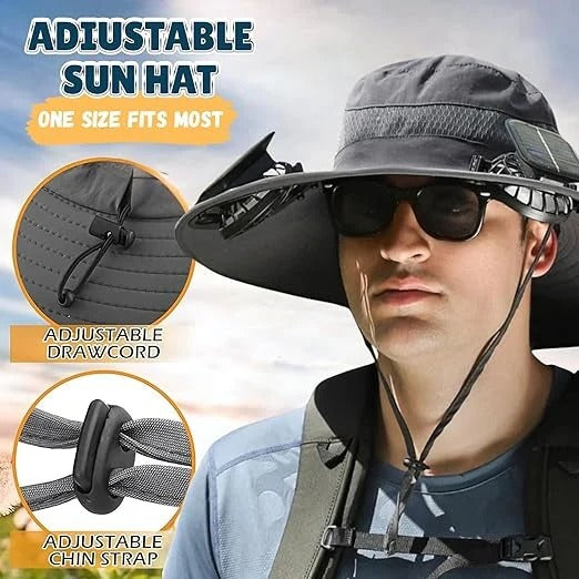 Outdoor Sun Hats | Wide Brim Sun Hat with Dual Fan System | Adjustable Fit for All-Day Comfort 5