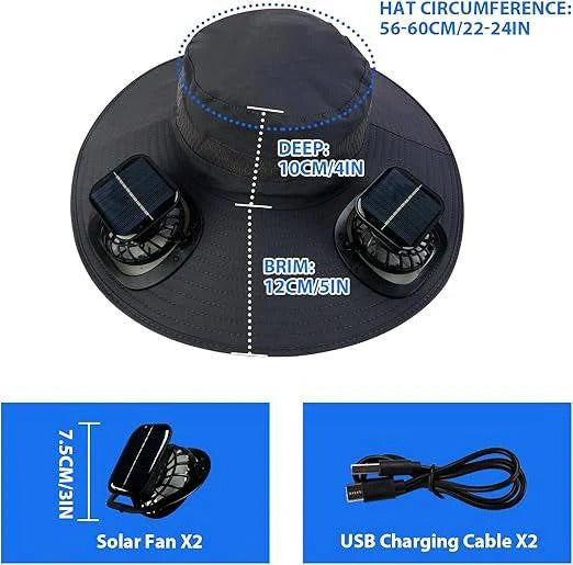Outdoor Sun Hats | Wide Brim Sun Hat with Dual Fan System | Adjustable Fit for All-Day Comfort 7