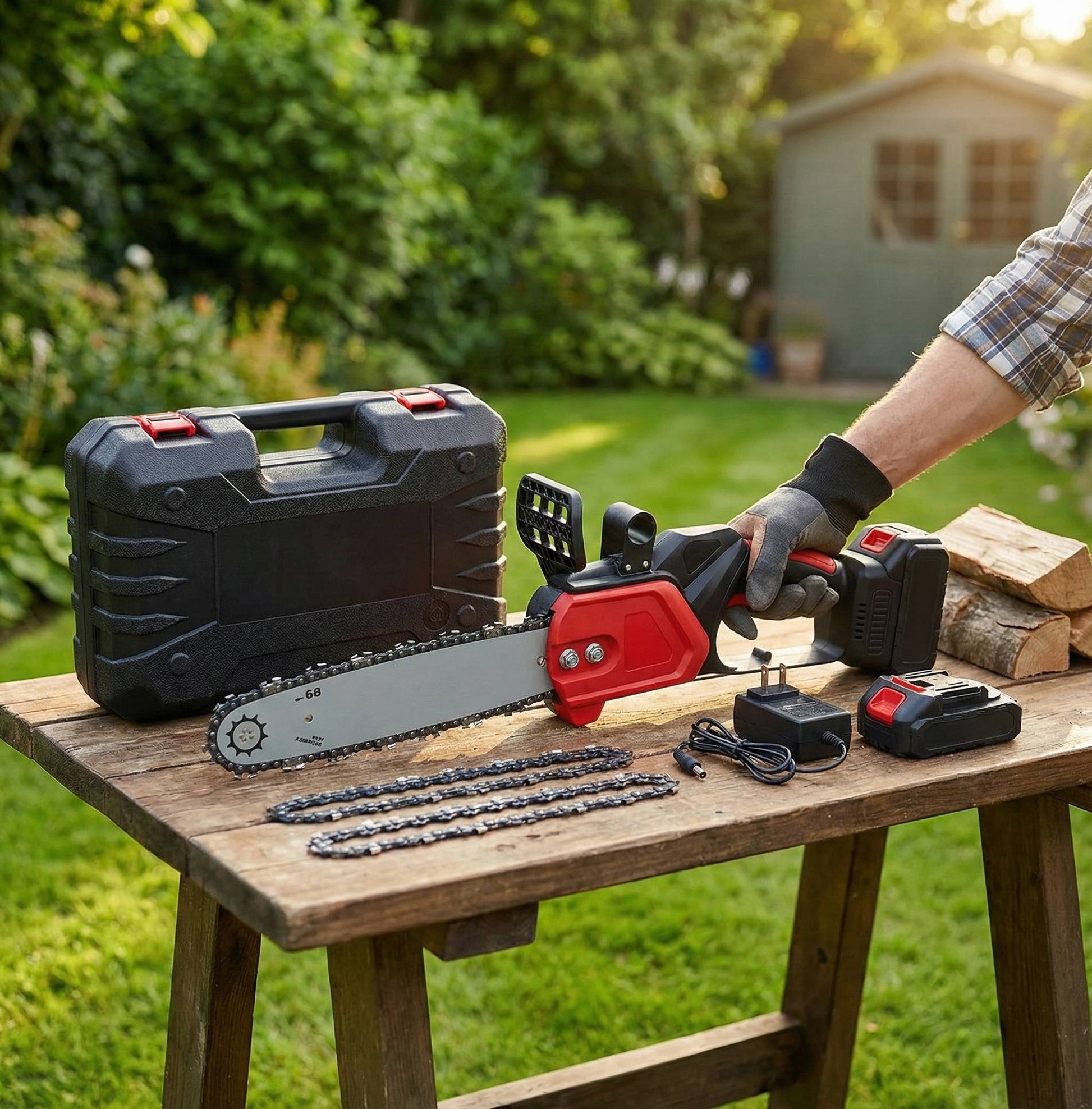 PowerCut | 12 Inch Cordless Chainsaw with Brushless Motor & Fast Charger | Lightweight Design for Effortless Cutting 1