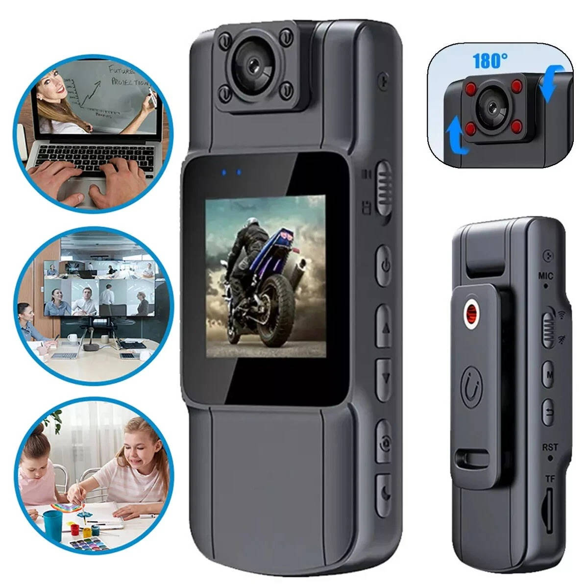 ProGuard | 180° Body Camera with Night Vision & HD Recording | Multi-Directional Capture for Comprehensive Coverage 0