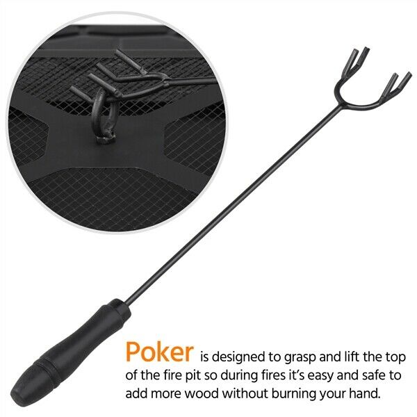 Versatile Outdoor Fire Pit | 32-Inch Metal Fire Pit with Cover for Year-Round Enjoyment 5