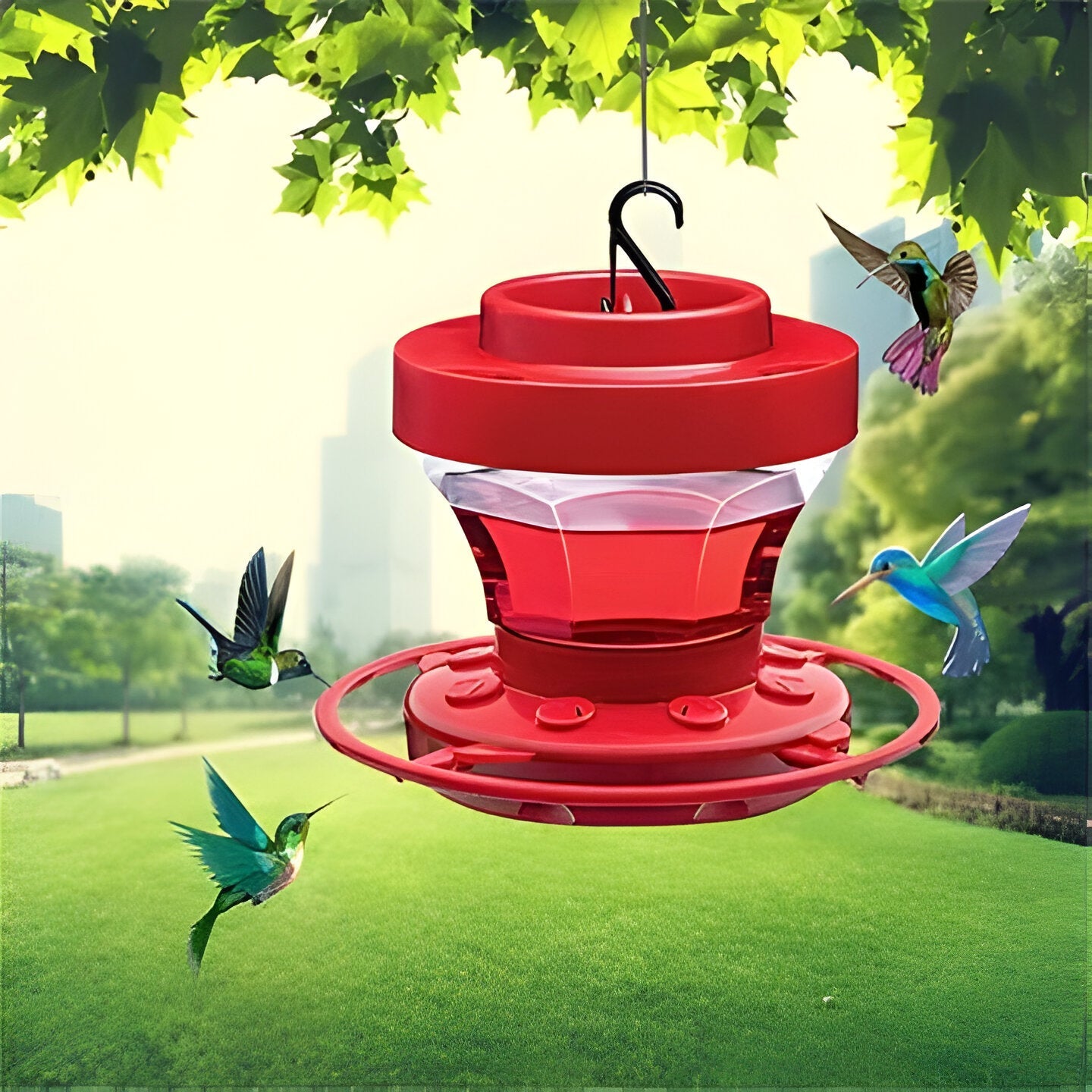 Vibrant Hummingbird Water Feeder with Bee-Proof Design & Perches | 16 oz Capacity for Attracting Hummingbirds 0