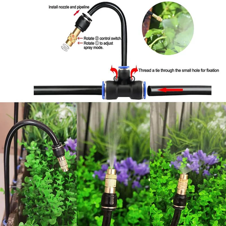 Drip Irrigation Kit with 360 degree Flexible Hose Alvore