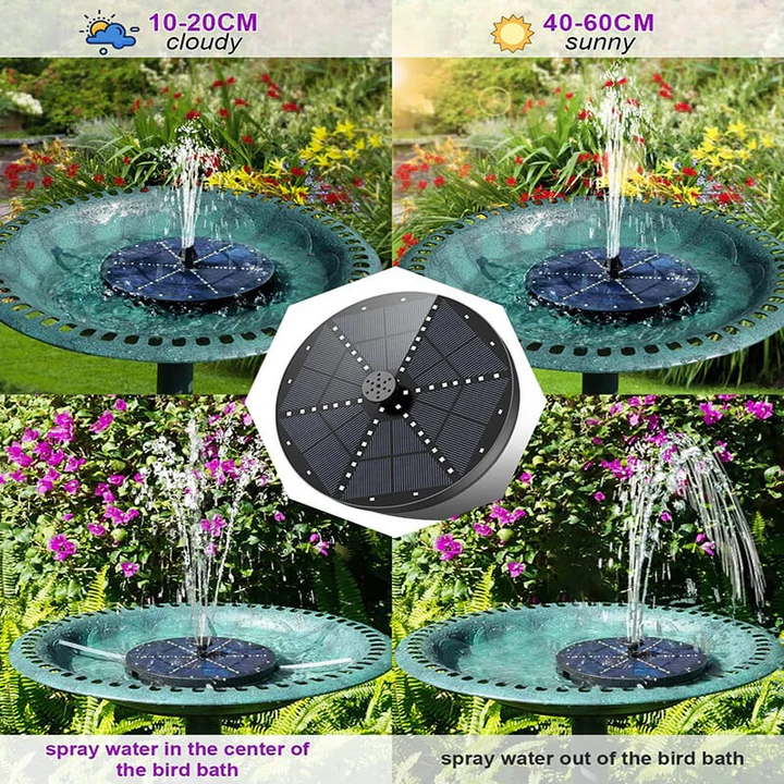 Solar Fountain with 60 LED Lights Alvore