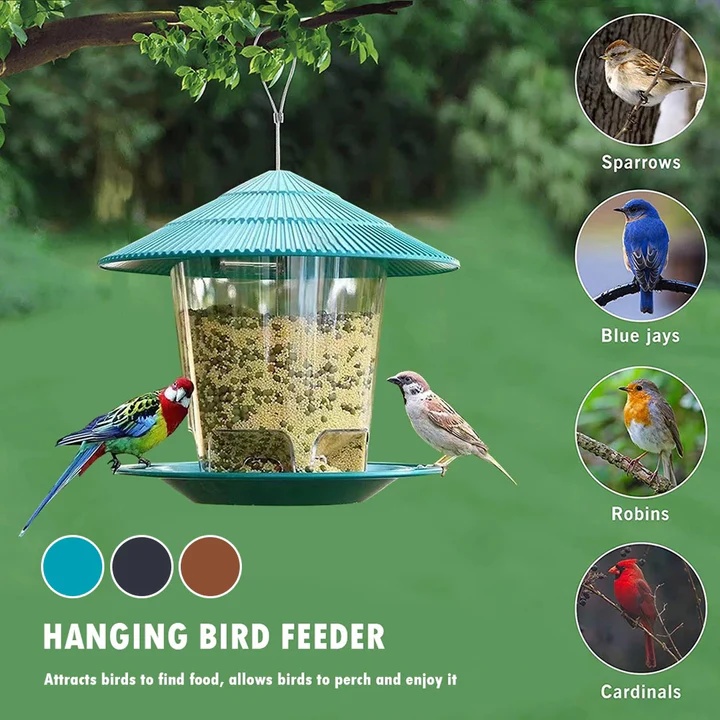 Hanging Bird Feeder with Automatic Seed Dispenser Alvore