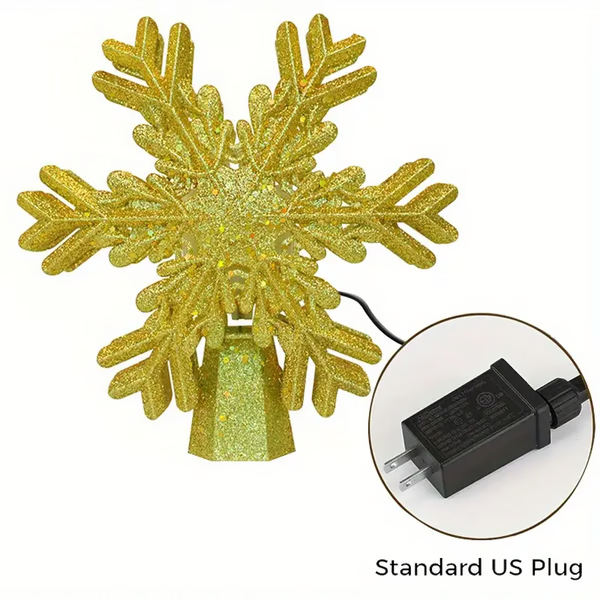 Christmas Tree Topper with LED Snowflake Projector Alvore