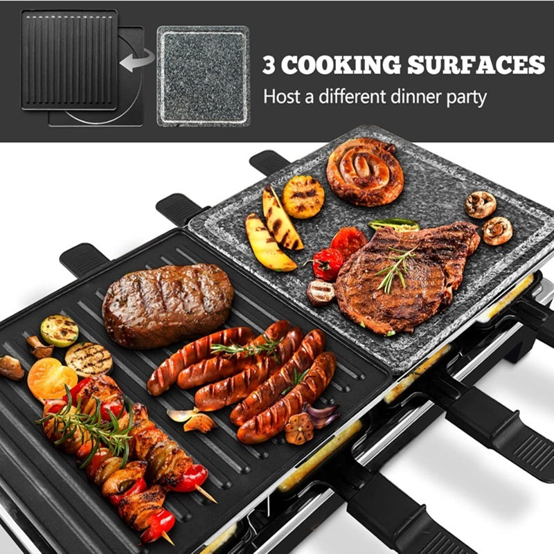 Electric Raclette Grill with Reversible Plate Alvore
