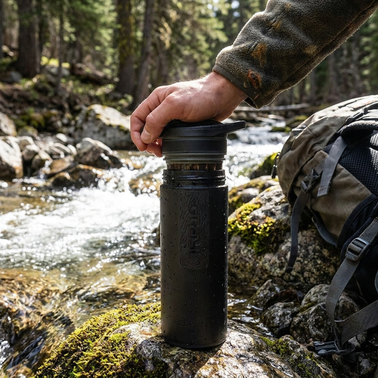 TrailPress Water Purifier in use