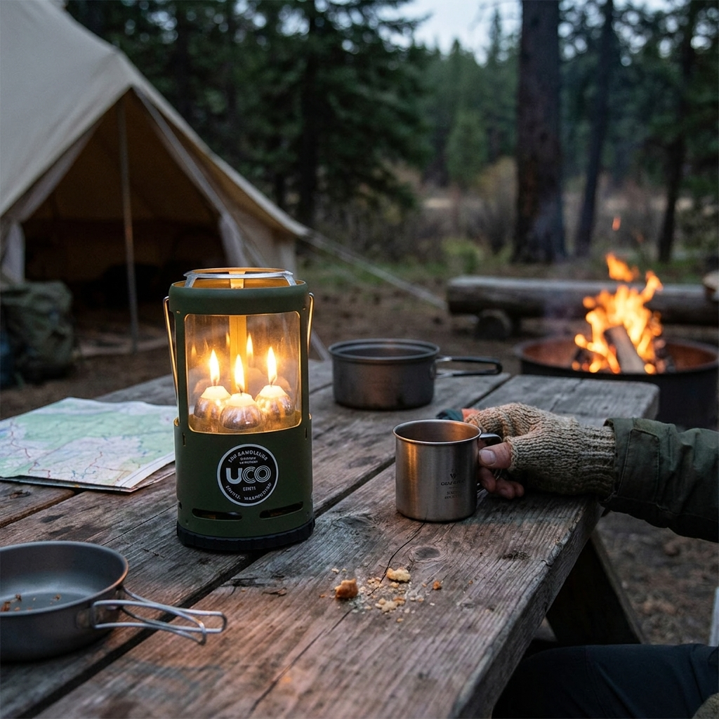 Candlelier Camping Lantern in use
