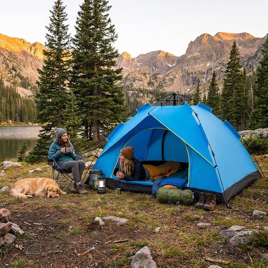 Pop-Up Camping Tent in use