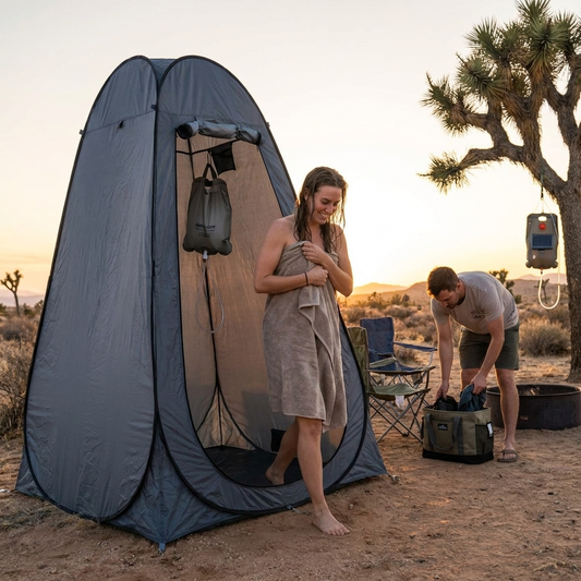 Outdoor Privacy Tent in use