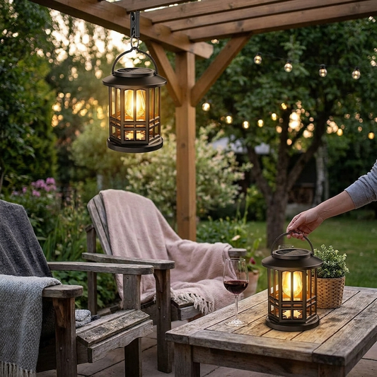 Solar Hanging Lanterns in use