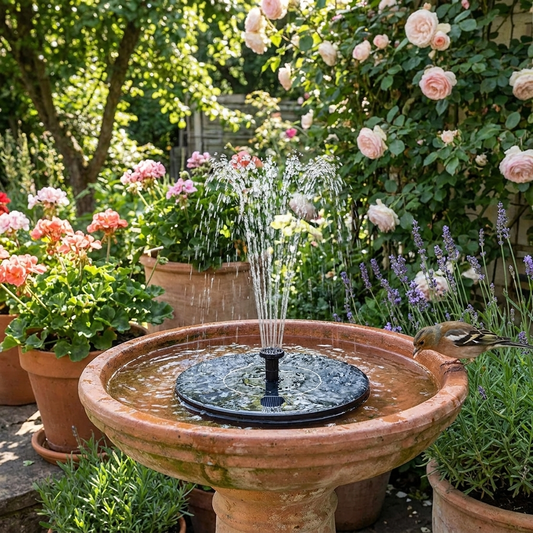 Solar Water Fountain in use