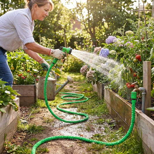 Expandable Garden Hose in use
