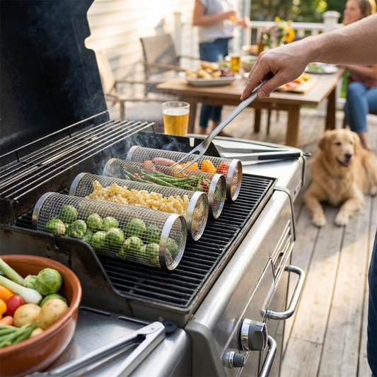 Rolling Grill Basket lifestyle