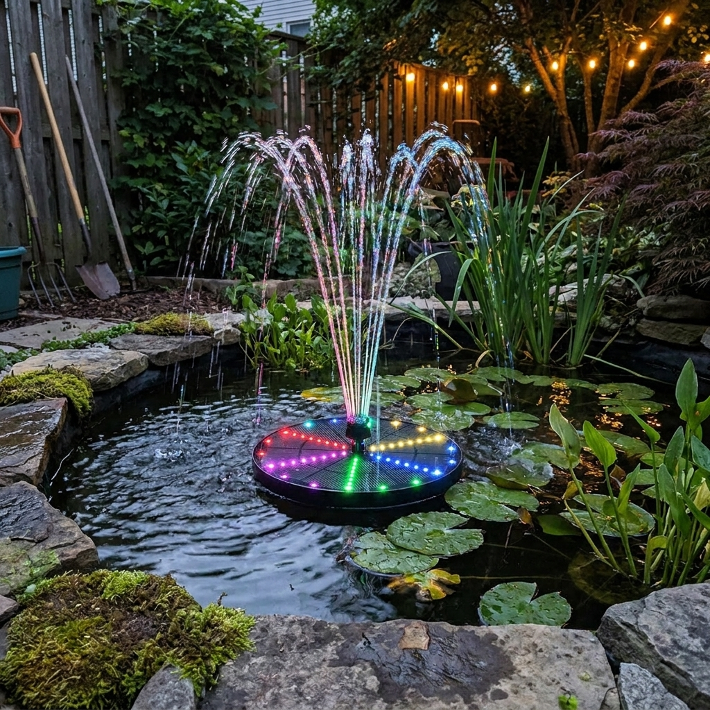 Solar fountain 60 LED lifestyle