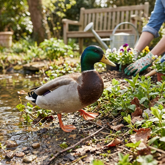 Duck garden sculpture lifestyle