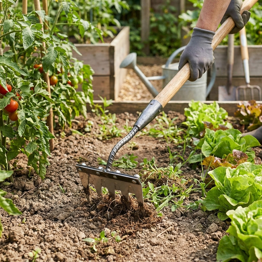 Garden handle rake lifestyle
