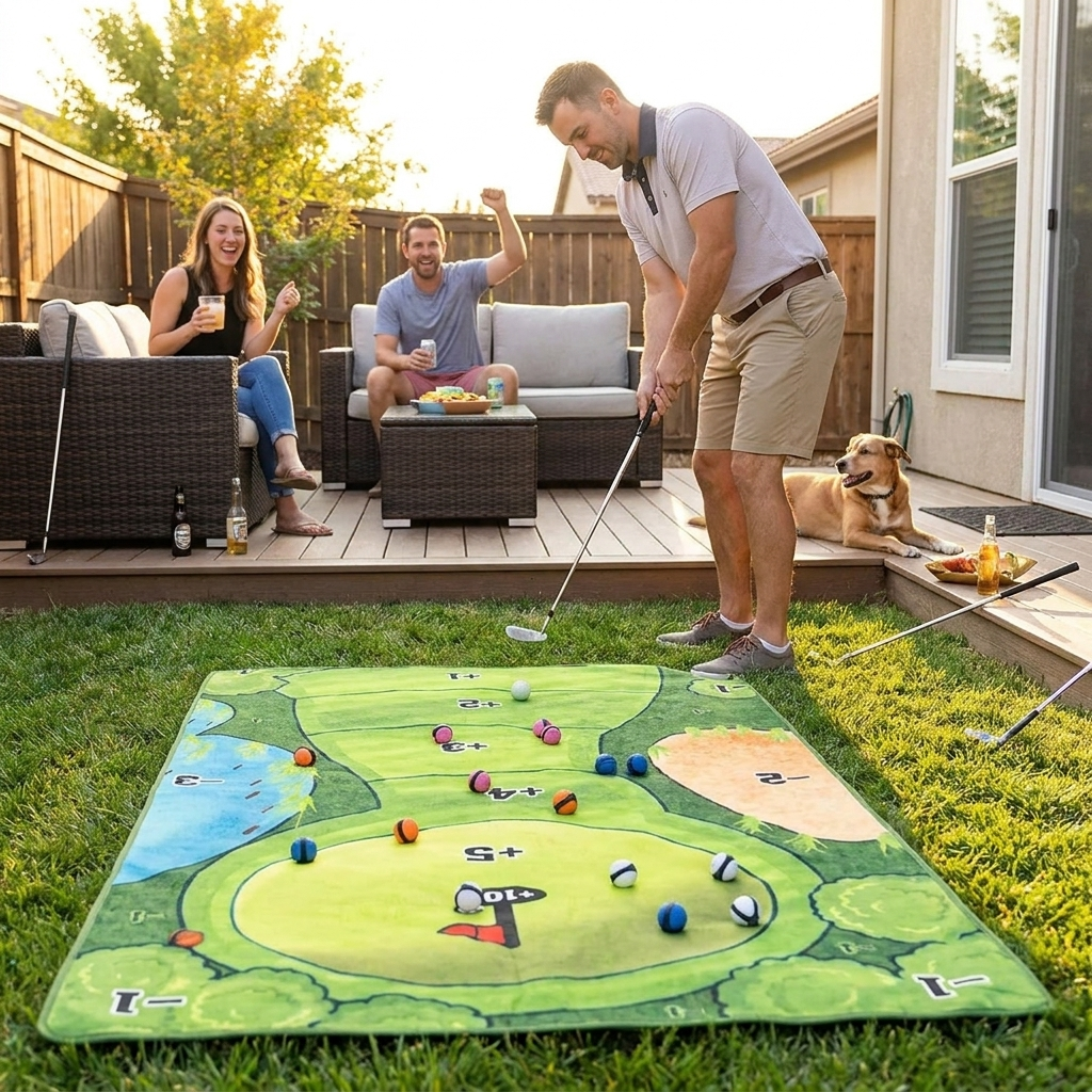 Tabletop golf practice set lifestyle