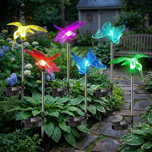 Solar stake garden figurine lights lifestyle