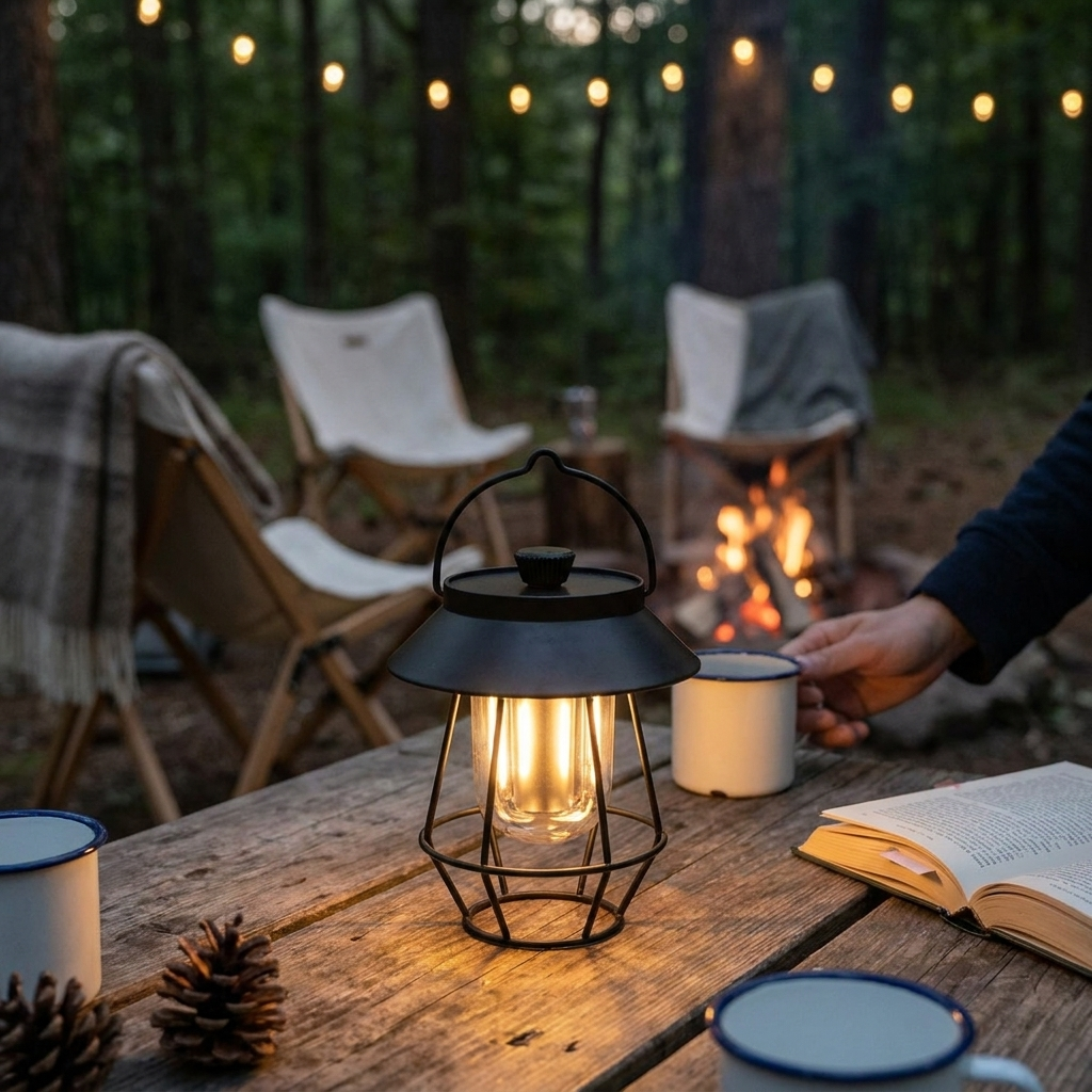 Wireless USB outdoor table lamp lifestyle