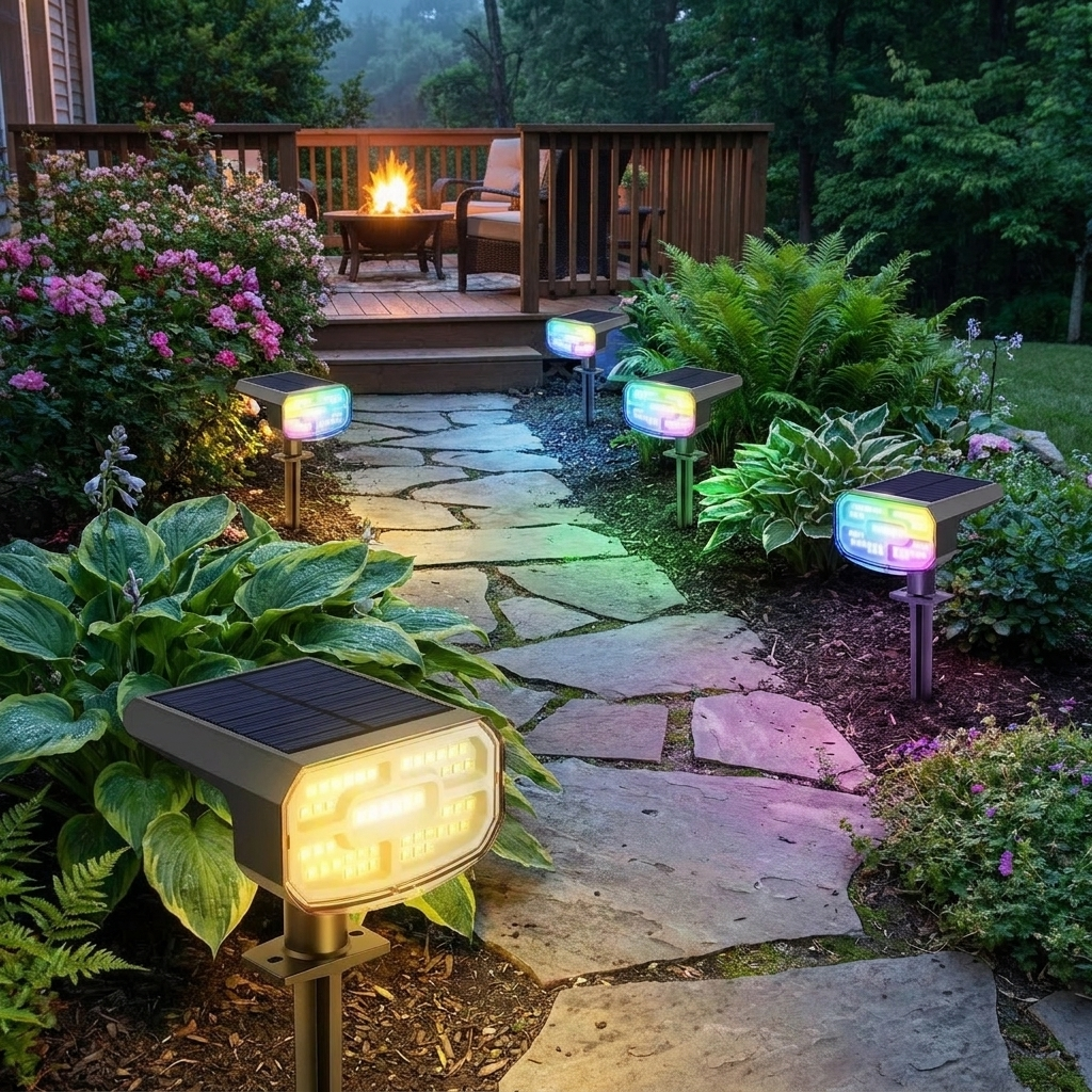 Solar spot lights lifestyle