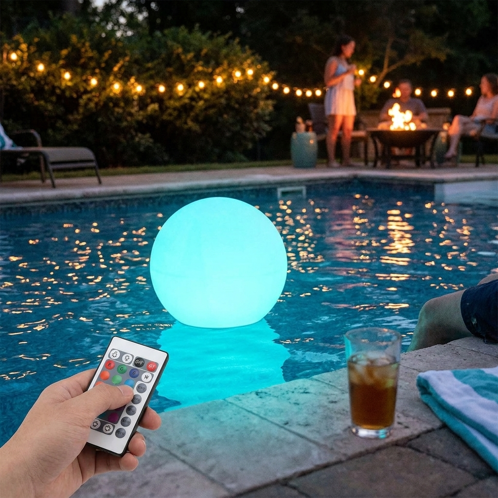 Inflatable pool lamp lifestyle