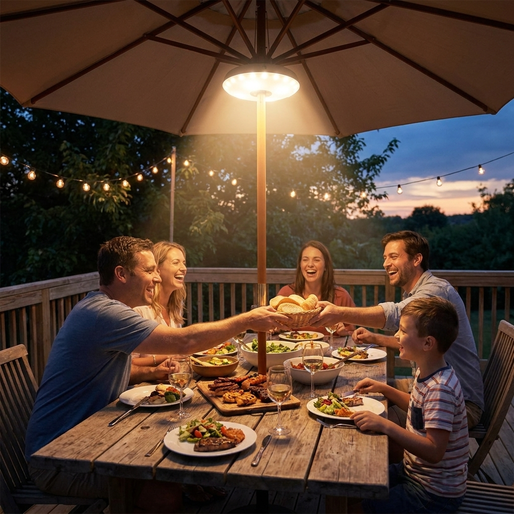 Patio umbrella light lifestyle