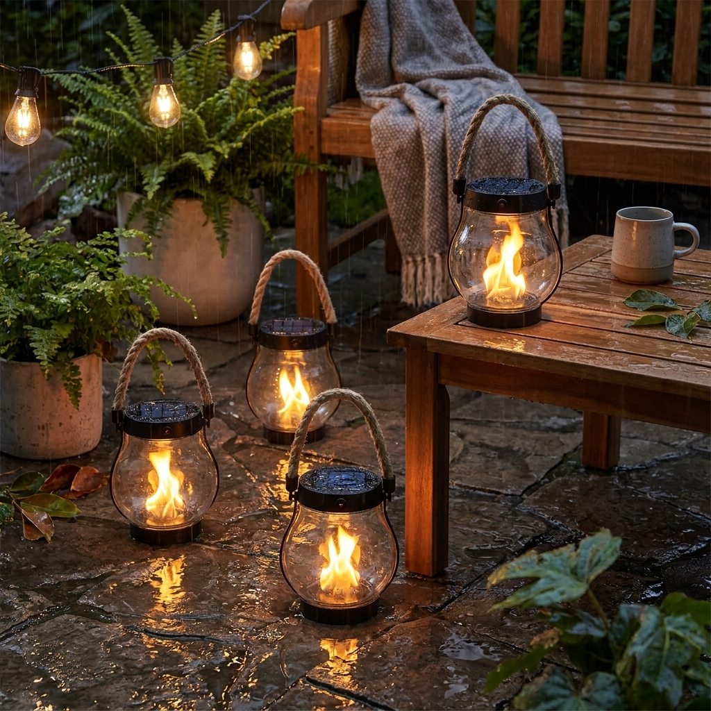 Solar flame lantern lifestyle