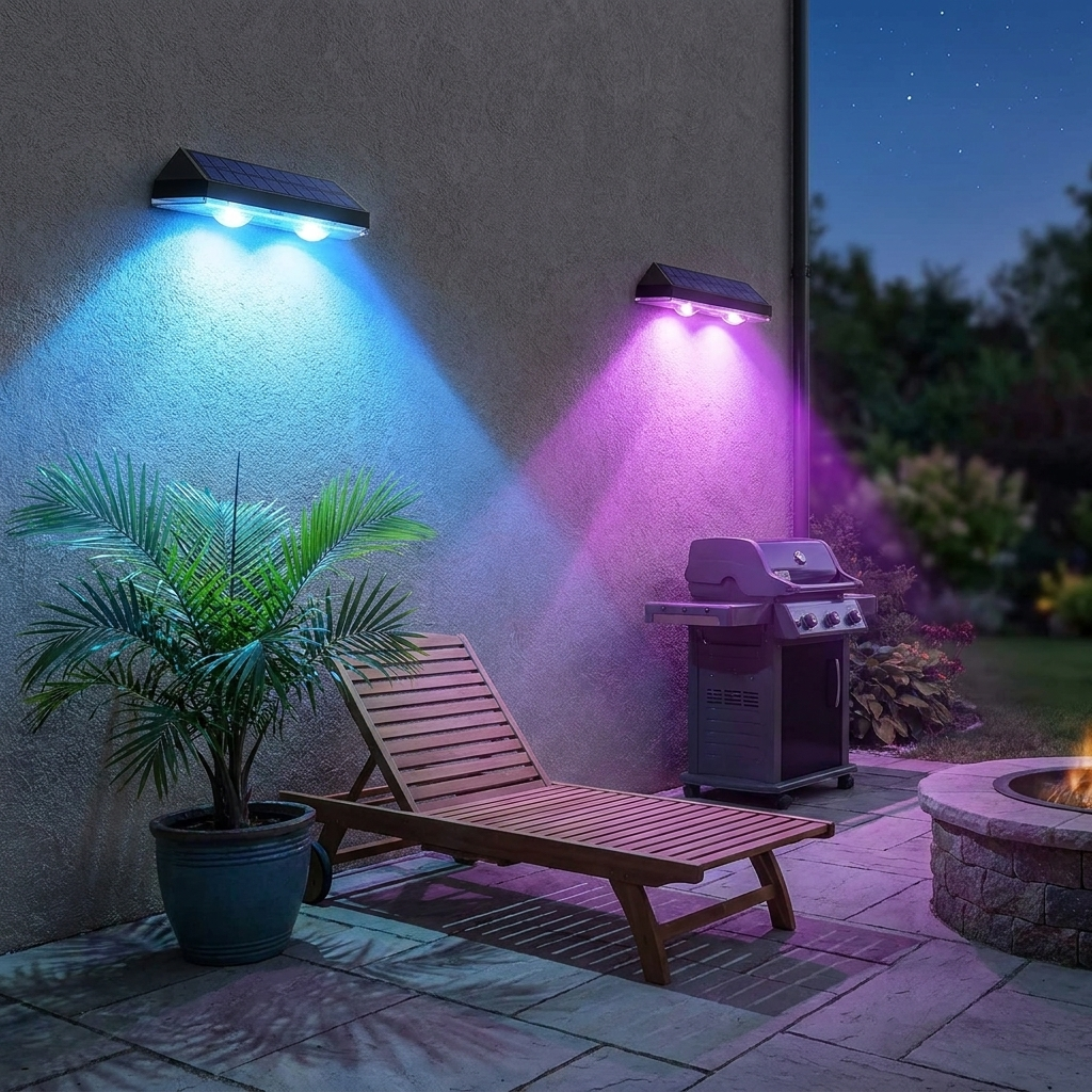 Solar LED fence lights lifestyle