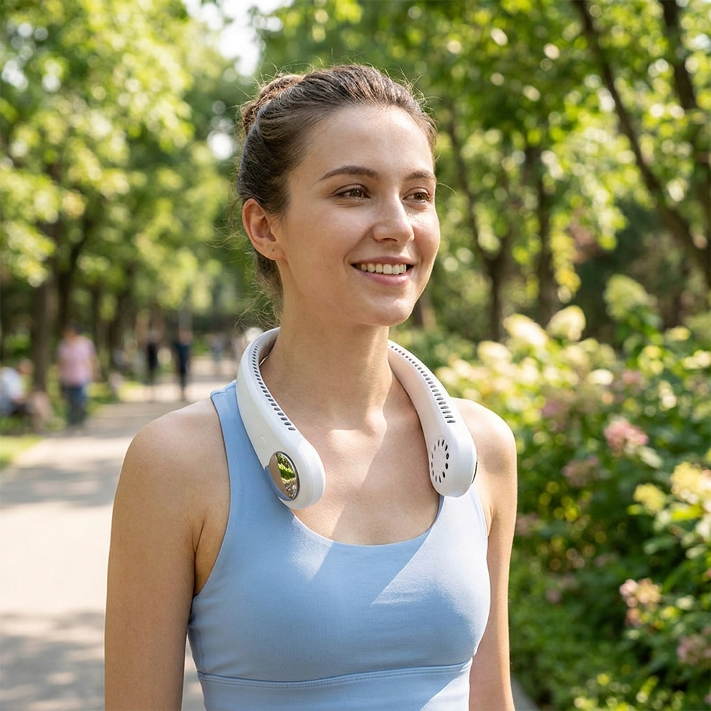 Portable Neck Fan, Bladeless Neck Fan Rechargeable lifestyle
