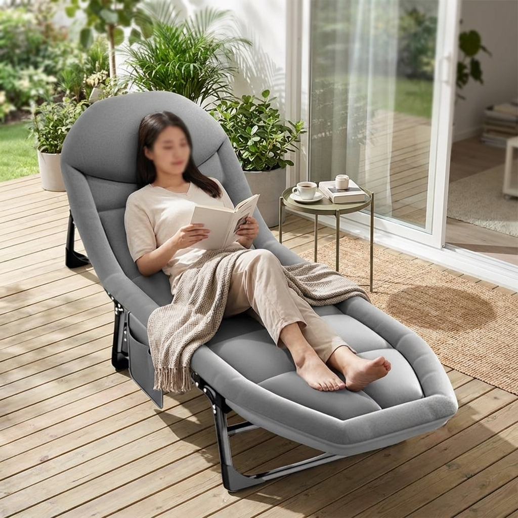Folding Bed with Built-in Pillow and Side Pocket lifestyle