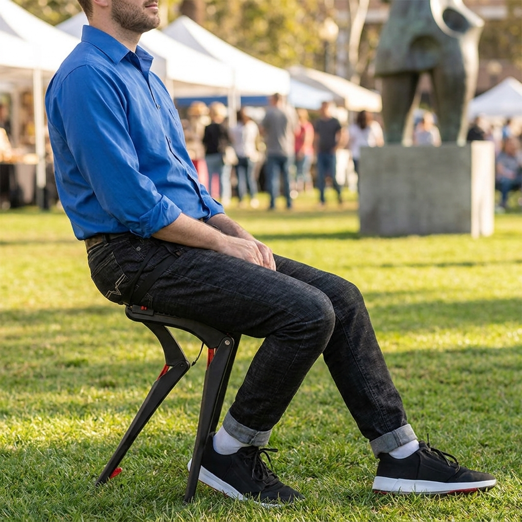 Portable Wearable Exoskeleton Sports Folding Chair lifestyle