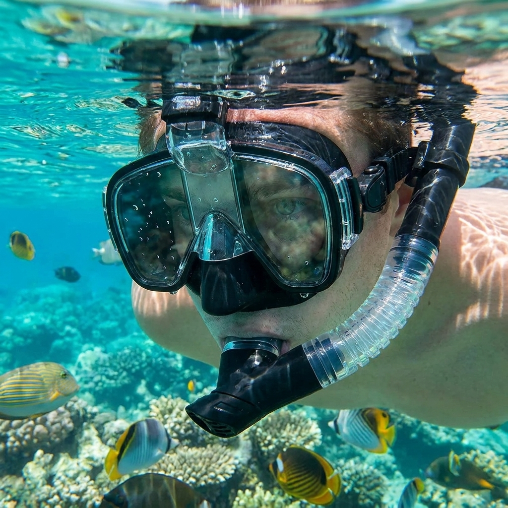 Snorkeling Mask with Dry Top System lifestyle