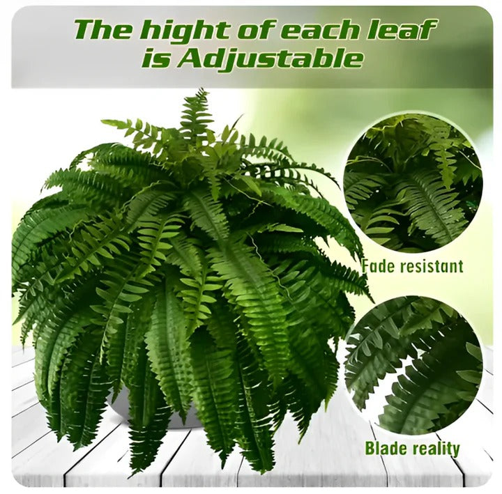 Artificial Boston Fern UV-Resistant Hanging Plant Alvore