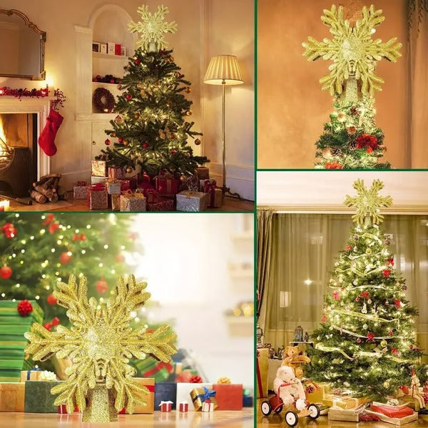 Christmas Tree Topper with LED Snowflake Projector Alvore