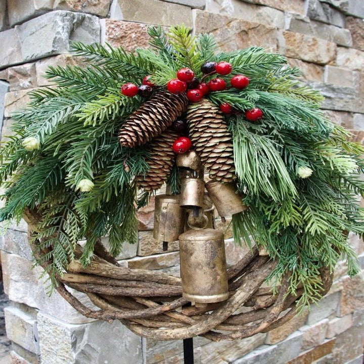 Farmhouse Christmas Wreath Boho Holiday Door Decoration Alvore