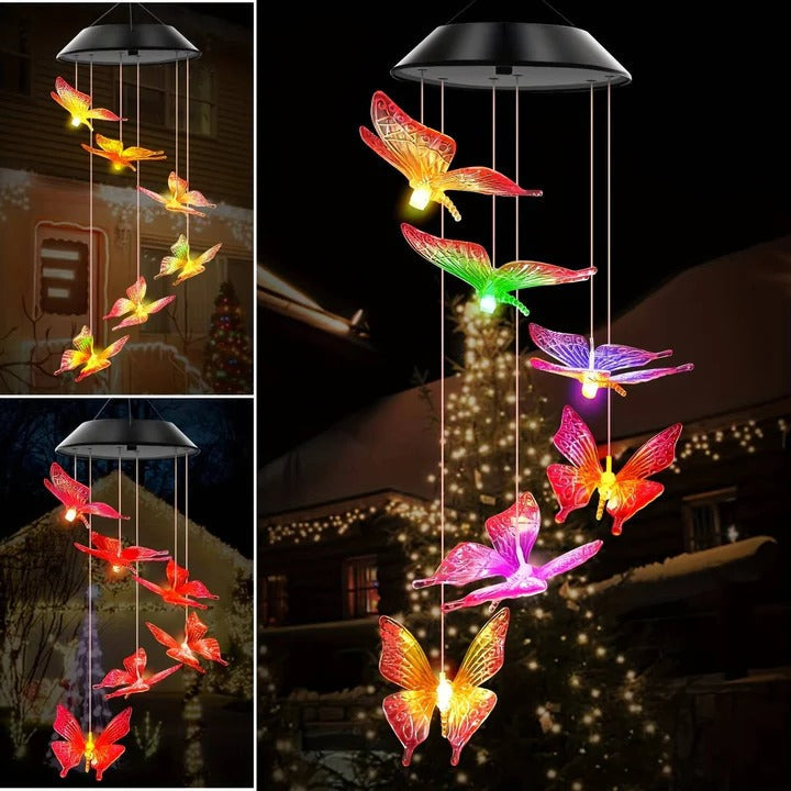 Wind Chimes with Solar Power Collection and Internal Alvore